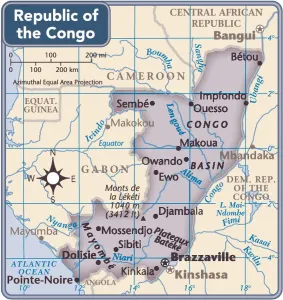 African Country Maps Imprime: Republic of the Congo country map