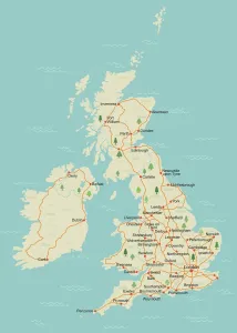 Mapa del Reino Unido sencillo.