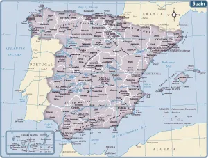 Impresiones de Edición de 2011 España Imprime: Mapa del país de España.