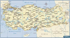 Mapas De Referencia Imprime: Mapa del país de Turquía.