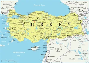 Mapa de Referencia de Turquía.