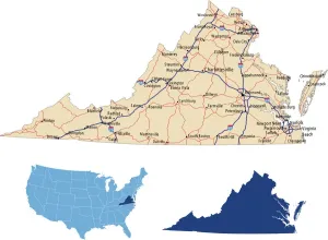 Imágenes con fecha de mayo de 2018: Mapa de carreteras de Virginia