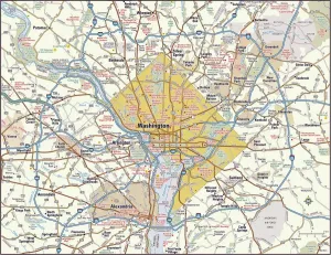 Imágenes con fecha de 2017: Mapa del área de Washington, DC.