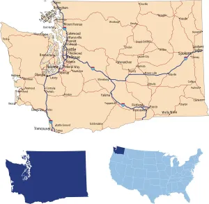 Reference Maps For Design Imprime: Washington road map