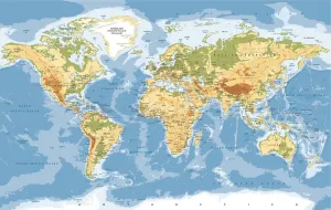Customizable Reference Maps Imprime: World Map Physical Vector