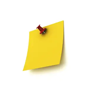 Computer Graphic Design Imprime: Note with a push pin, 3D rendering