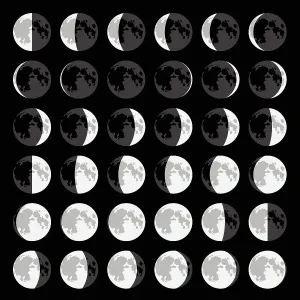 Imágenes con fecha de 2021: Secuencia de Fases Lunares