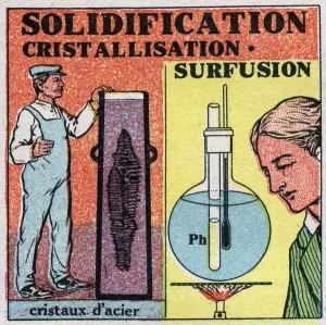 Anonymous Engraving Imprime: Changes in states: solidification and crystallization. Formation of steel crystals