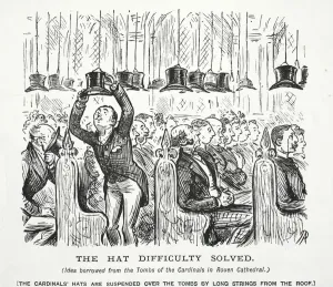 Punch Magazine Satire Imprime: The Hat Difficulty Solved (litho)