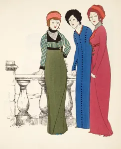 Tres abrigos de noche de la línea Imperial de Les Robes de Paul Poiret pub.