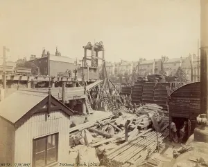 London Underground History Imprime: Construction of the London Underground: the worksite at Holland Park