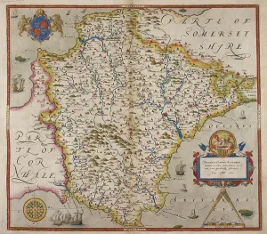 Old Maps Of England Imprime: Map of Devon