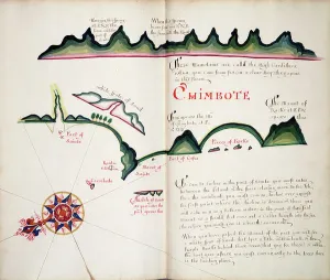 Colourful Coastal Scene Imprime: Chimbote, 1685 (bound sheet)