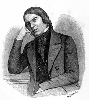 Impresiones de UIG3585719 Robert Schumann; (add.info.: Robert Schumann (1810 - 1856) compositor alemán y crítico de música influyente Robert Schumann Imprime: Robert Schumann