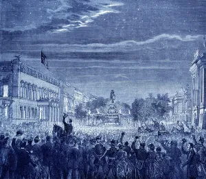 German History Art Imprime: After the Declaration of War, 1870 (engraving)