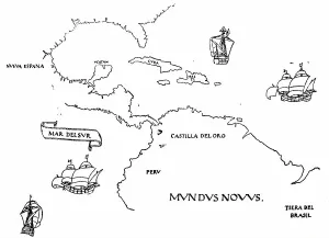 Historical Maps Of Oceania Imprime: One of the first maps of the Pacific