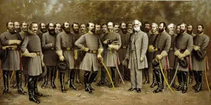 Robert E Lee Portrait Imprime: Group portrait of General Robert E