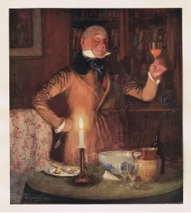 Victorian Engraving Imprime: Mr Micawber in his element