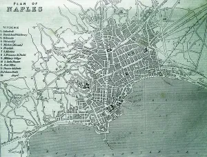 Italian Historical Maps Imprime: Plan of Naples, 1860