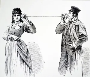 European Physics History Imprime: String Telephone, 1878