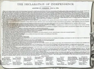 American Revolution Documents Imprime: Text of the Declaration of Independence, 1776