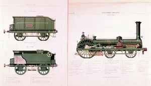 Great Britain Railways Imprime: Train : on l tender for Crampton engine