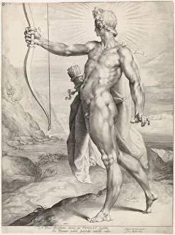 Bow And Arrow Art Imprime: Apollo kills Python dragon bow arrow bottom margin