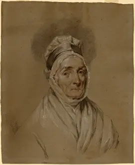 Gilbert Stuart Artist Imprime: Attributed to Gilbert Stuart, Mrs. Benjamin Fisher, American, 1755 - 1828, black