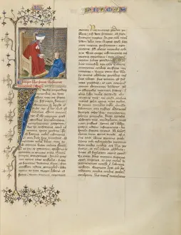 14th Century Artwork Imprime: Boethius Instructs a Young Boy in Arithmetic