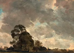Light And Shadow Effect Imprime: Cloud Study Landscape at Hampstead, Trees and Storm Clouds, John Constable, 1776-1837