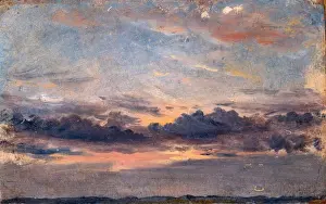 British Romantic Era Art Imprime: A Cloud Study, Sunset, John Constable, 1776-1837, British