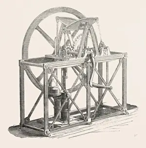 Victorian Era Engineering Imprime: WELL ENGINE. BY TYLOR AND SON. This is a well-engine pump, fixed in an iron frame