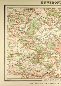 Engraved City Maps Imprime: Map of Paris and its Vicinity