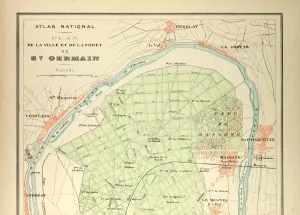 Retro Styled Maps Imprime: Map of St. Germain