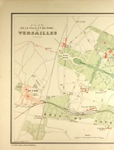 Victorian Era Cartography Imprime: Map of Versailles
