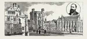 Mansfield College, el Nuevo Colegio Noconformista en Oxford, Reino Unido, 1889. Torre del Colegio.