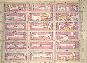 Vintage American Maps Imprime: Plate 25, Part of Section 5: Bounded by E