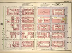 Old American Geography Maps Imprime: Plate 35, Part of Sections 5&6: Bounded by E. 100th Street, Third Avenue, E. 95th Street