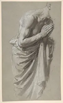 French 19th Century Sketches Imprime: Study Clovis middle register study wall paintings