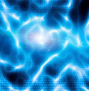 Binary Code Background Imprime: Background with binary code and light fluctuations