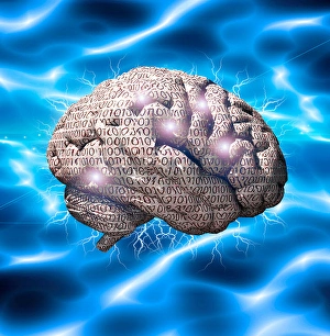 Artificial Intelligence Concept Imprime: Binary brain