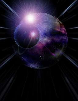 Abstract Space Art Imprime: Bubble of Space inside crystal