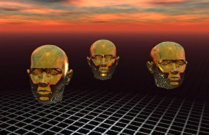 Science Fiction Concept Imprime: A central computer brain interlinked with every computer on the planet