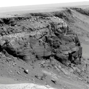 Mars Landscape Imprime: A cliff on the surface of Mars