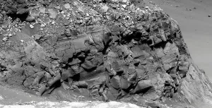 Mars Landscape Imprime: A cliff on the surface of Mars