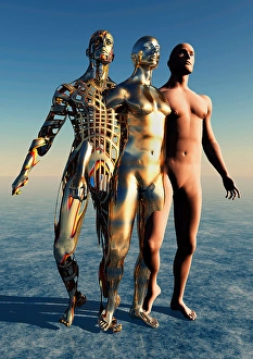 Futuristic Robot Design Imprime: The construction of a humanoid android
