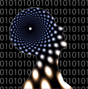 Binary Code Concept Imprime: Head and binary code