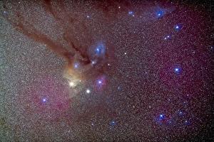 Emission Nebula Images Imprime: Head of Scorpius with celestial deep sky objects