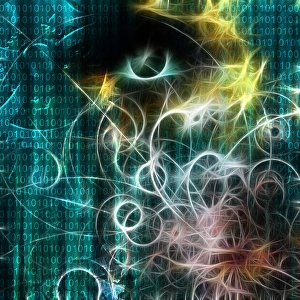 Abstract Background Design Imprime: Machine binary and human like visage