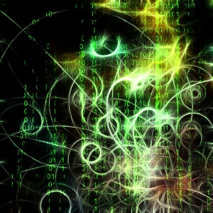 Artificial Intelligence Image Imprime: Machine binary and human like visage